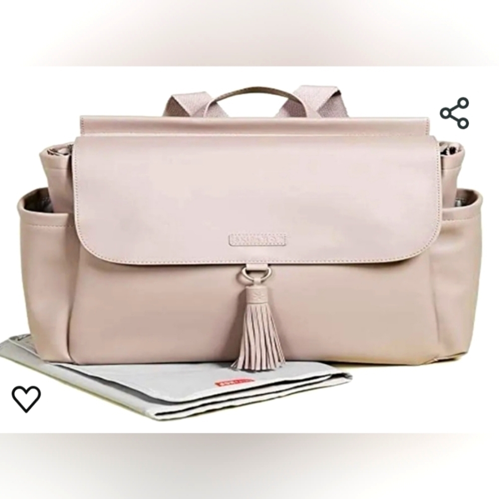 Skip Hop Bag Packback greenwich Multi function Baby Travel Bag, Vegan Leather